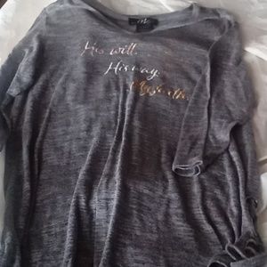 Women's, gray shirt, Large